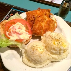 Fish Burger and Mashed