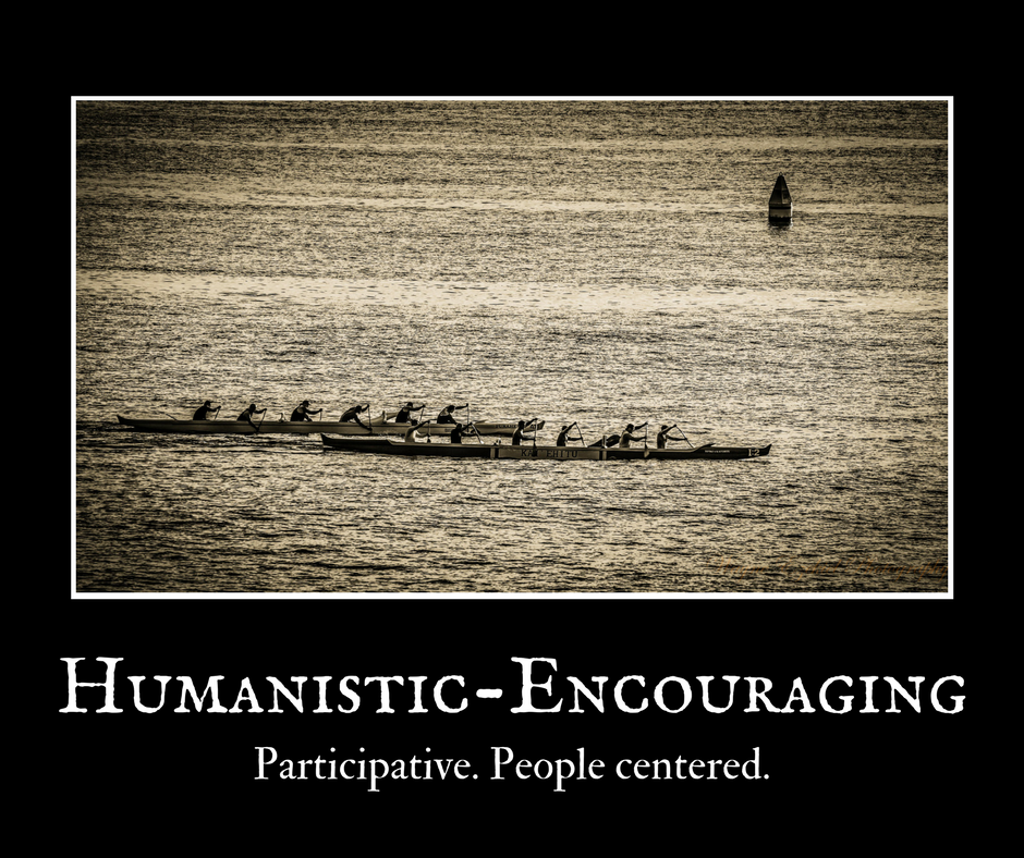 Rowers working together on a lake